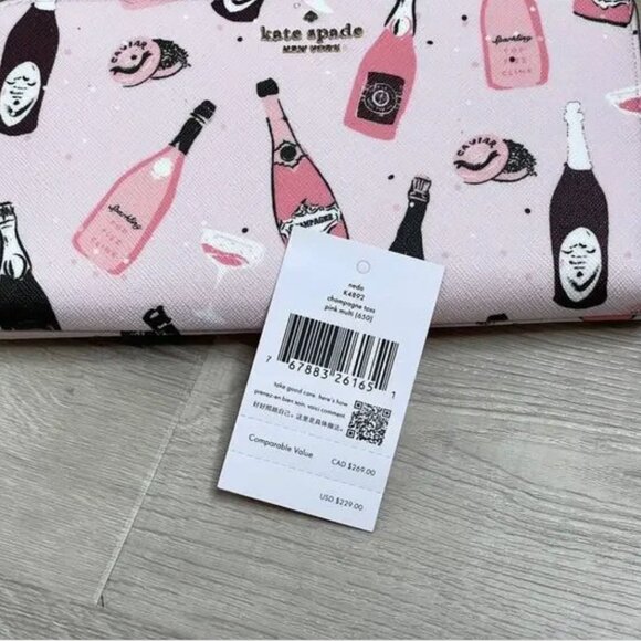NWT Kate Spade Laurel Way Neda Champagne Toss Pink Wallet - Picture 6 of 7